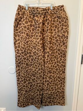Comfrt Signature Leopard Print Fleece Lounge Pants XL